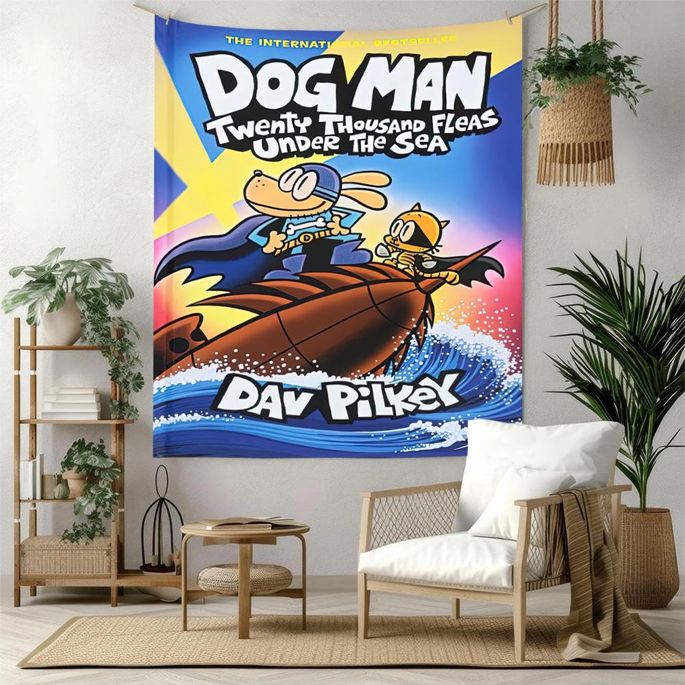 Dog Man Wall Decor Tapestry Art For Pet Memorial Birthdaywedding Party Backdrop Family Gift