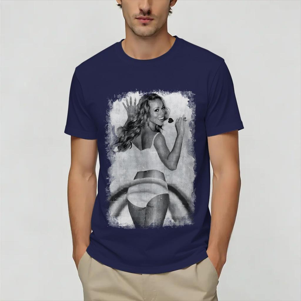 Унисекс футболки Mariah Carey 100% хлопок Модная одежда с коротким рукавом Круглый вырез Большой размер Футболка