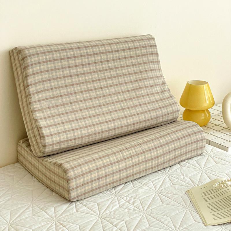 Латексная подушка с эффектом памяти с хлопковой наволочкой для детей, 50x30см, Съемная, Для использования в любое время года, Наволочка 60x40см.