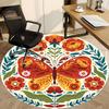 1pc Butterfly Flowers Office Round Area Rug, Indoor Mat Suitable For Office, Under Office Chairs Bedroom Living Room Home Decor, Room Deco