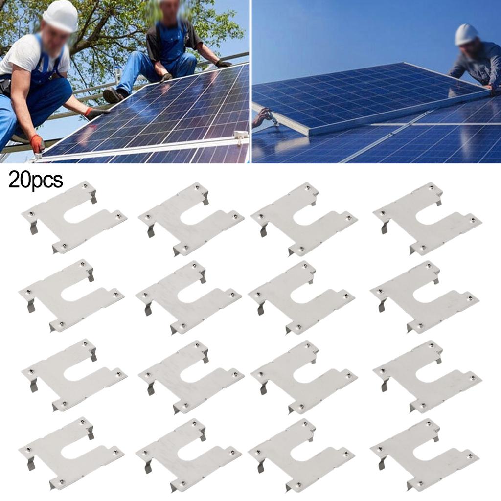 Заземляющая шайба Заземляющий наконечник Фотоэлектрический кронштейн Практичный серебристый Солнечные панели ФВ Кровельный фитинг Рейка Проводящий лист 20 шт.