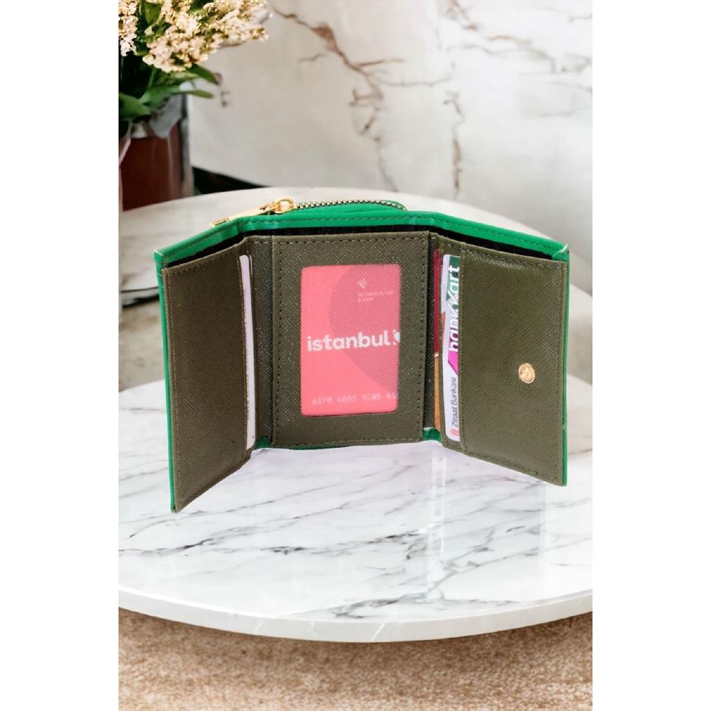 Женский стильный оранжевый кошелек с застежкой-молнией и отделением для монет, держателем для карт