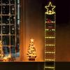 Outdoor Christmas Decoration, Santa Ladder Light, Waterproof LED Illumination, USB Charging, Multiple Lighting Modes, Illuminated Rope Ladder Garden