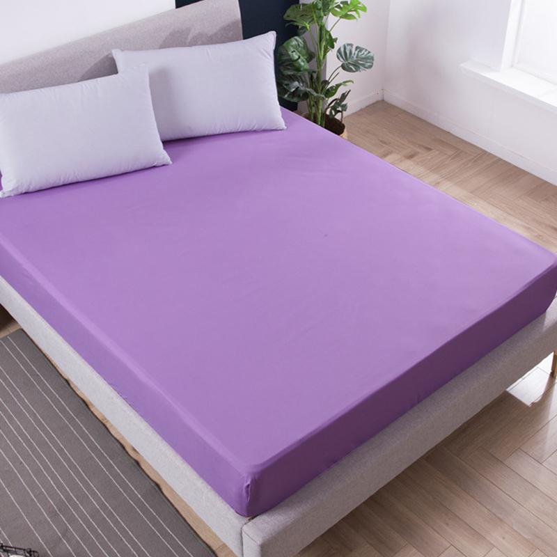 Solid Color Fitted Sheet Breathable Bedsheet Mattress Protective Cover Soft Bedding Non-slip Bed Cover Suitable for Home Master Bedroom Guest Bedroom