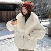 2025 Winter Women's Fashionable Short Cotton Jacket with Removable Fur Collar - Age-Reducing, Loose, Photogenic & Thickened Design