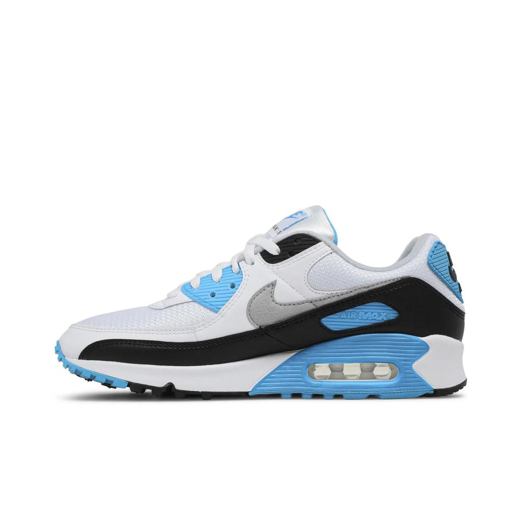 Nike Air Max 90 Retro 'Лазерный синий' 2020 (унисекс) Белые / Черные / Серые / Лазурные Беговые кроссовки CJ6779 100