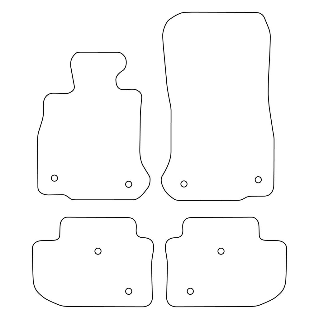 Velour Carpet Set - Car Mats for BMW 6 Series Gran Coupe F06 2011-2018 Black Piping