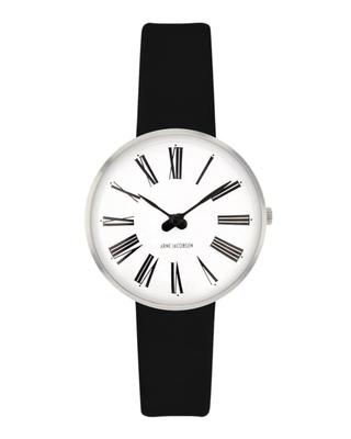 ARNE JACOBSEN ROMAN 53300-1401 Часы, Белые, Кожаный ремешок, 30 мм, Скандинавский дизайн, Водонепроницаемые (Тихий дизайн без секундной стрелки), Номер модели