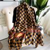 Luxury Brand Autumn and Winter Women New Style Fashion Color Matching Print Silk Scarf Lady Popular Headcloth Beach Shawl