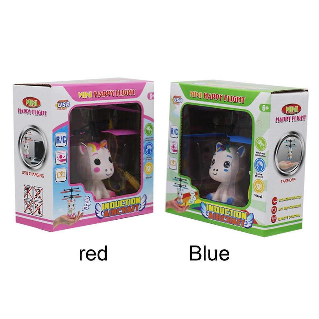 Летающий шар Fly Toys Мультяшный дизайн С пультом Дистанционного управления Для игры на улице Зарядка от USB Красный Синий Пластик Подарок для детей Радиоуправляемый вертолет