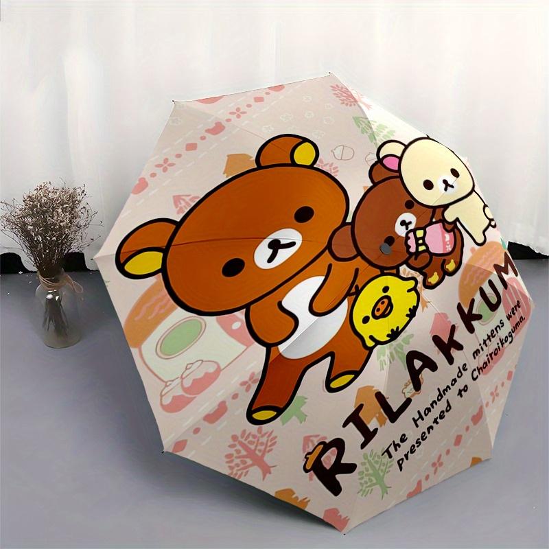 Rilakkuma,Bear Automatic Umbrella-Foldable, Durable 8-Bone Design, Compact and Stylish, Great for Camping, Halloween, Christmas, Mother's Da