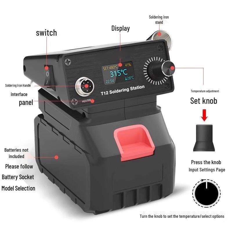 ChengYu T12 Smart Cordless Soldering Iron Station (Bare Tool)