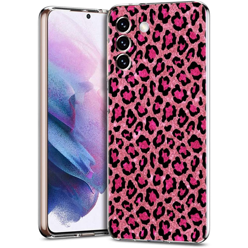 Чехол для телефона Samsung Galaxy S24 Ultra S23 FE S22 S20 S21 5G S10 S9 Plus S10E S8 Силиконовый Прозрачный Леопардовый Принт Гепар Чехол