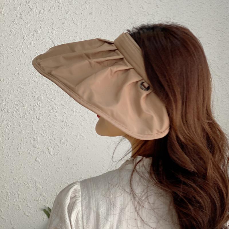 Sunscreen Vinyl Shell Hat Women's UV Protection Sun Hat Summer Empty Top Face Small Sun Hat Beach Hat