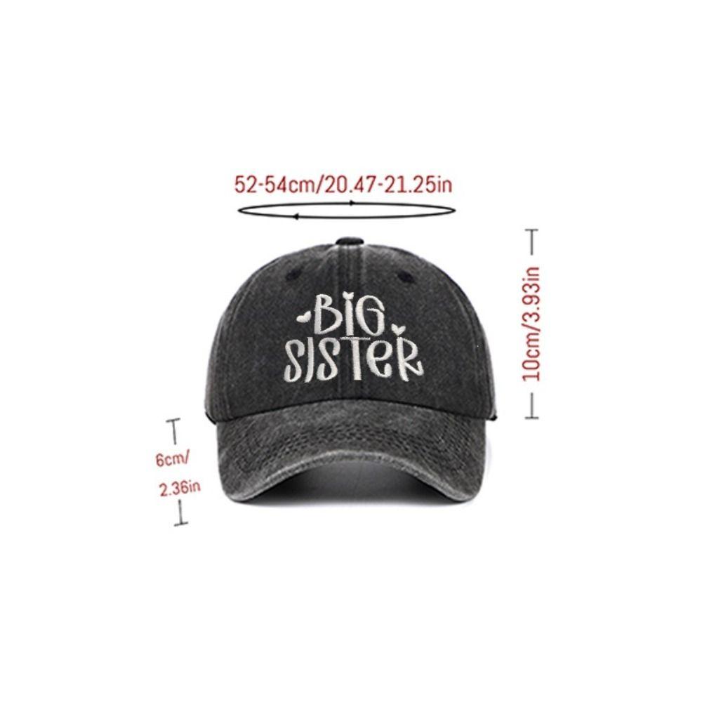 Fashion Washed Cotton Big Brother Big Sister Caps Adjustable Vintage Siblings Baseball Hats Breathable Dad Hat Gifts