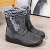 Нескользящие Водонепроницаемые Снежные Ботинки Женские Большого Размера 44 Искусственный Мех Платформа Зимние Ботинки Женские Теплые Плюшевые Ботильоны Хлопковая Обувь