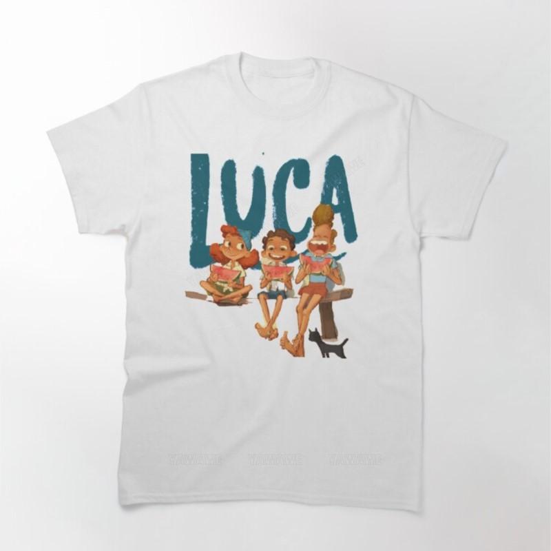 Новая хлопковая футболка черная унисекс футболка Luca с принтом арбуза Унисекс футболка с принтом подростковая повседневная футболка топ