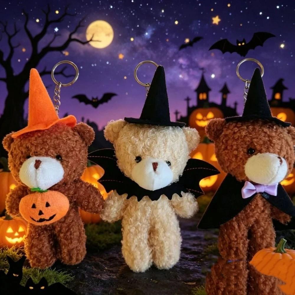DIY Halloween Plush Pendant Kawaii Bear Plush Doll Little Bear Plush Keychain Phone Accessories