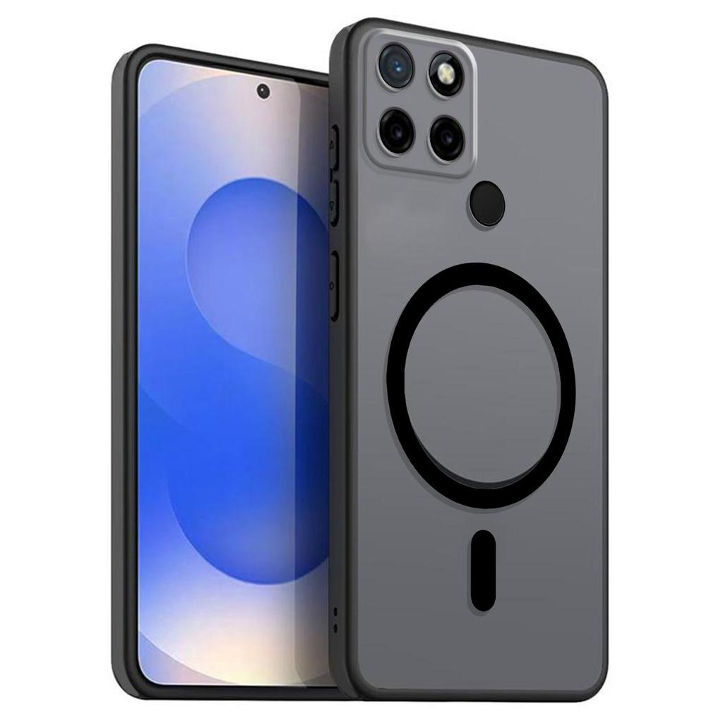Магнитный железный кольцевой чехол для телефона для realme C25Y, C21Y Матовый мягкий ТПУ Ударопрочный чехол