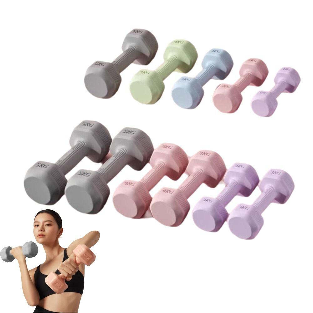 2KG Hand Weights Set Soft Rubber Handle Dumbbell Pair High Quality Small Dumbbell  Gym