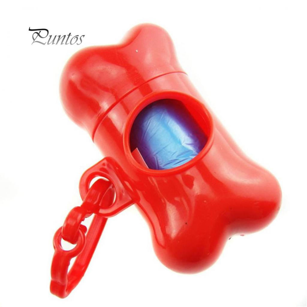 Портативный диспенсер - бокс 8*4см держатель пакетов для мусора или корма легко крепится к поводку домашнего питомца