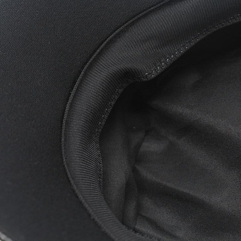 Women S Black Pu Chain Detail Octagonal Curved Brim Navy Hat