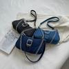 Denim Shoulder Bag Trendy Chain Underarm Purse Women's Buckle Baguette Bag