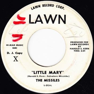 7-дюймовая пластинка MISSILES Little Mary L213PROMO Lawn 1963 США Рок Б/у