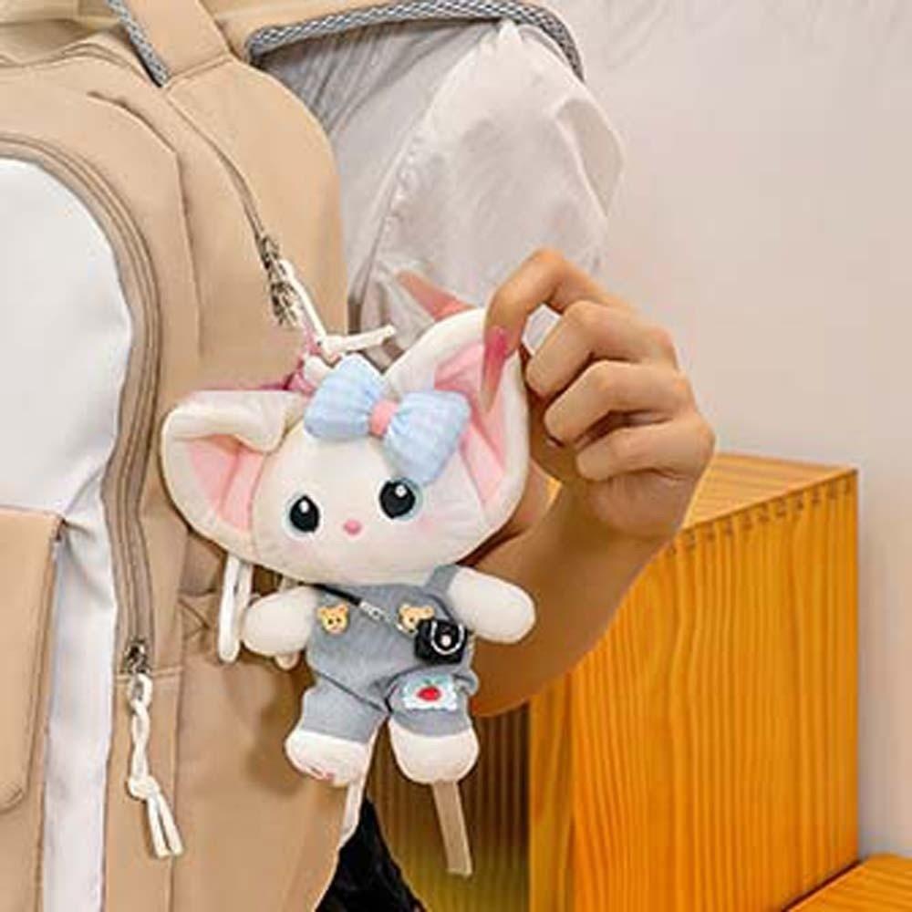 Lace Bowknot Plush Cat Keychain Soft Desk Mascot Charm Sweet Bag Accessory Desktop Decor