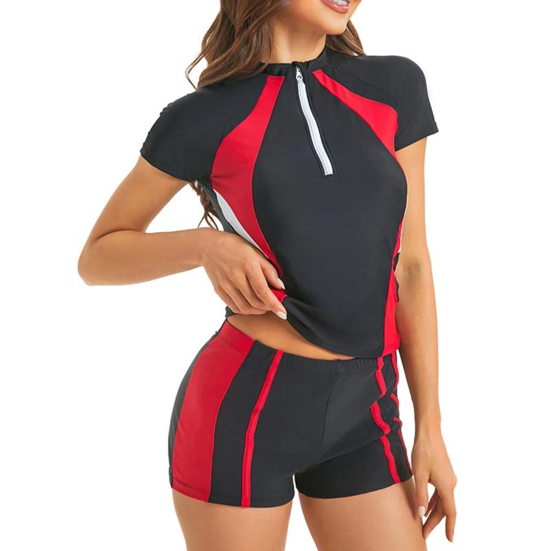 2025 Zipper Swimwear Female Slim Tankini Set 2 Pieces Swimsuit Women Bathers Bathing Swimming Swim Suit Beachwear XXL