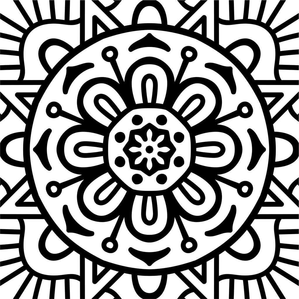 Printtoo Craft Textile Square Stamp Mandala Цветочный узор Деревянные резиновые штампы-2 x 2