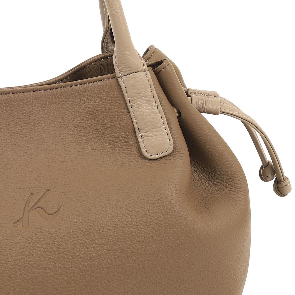 Регулируемый кожаный ремешок, открывающаяся сумка из коровьей кожи, бежевая 64521 [Kitamura] Y-1423, женская, какао/песок [коричневая]