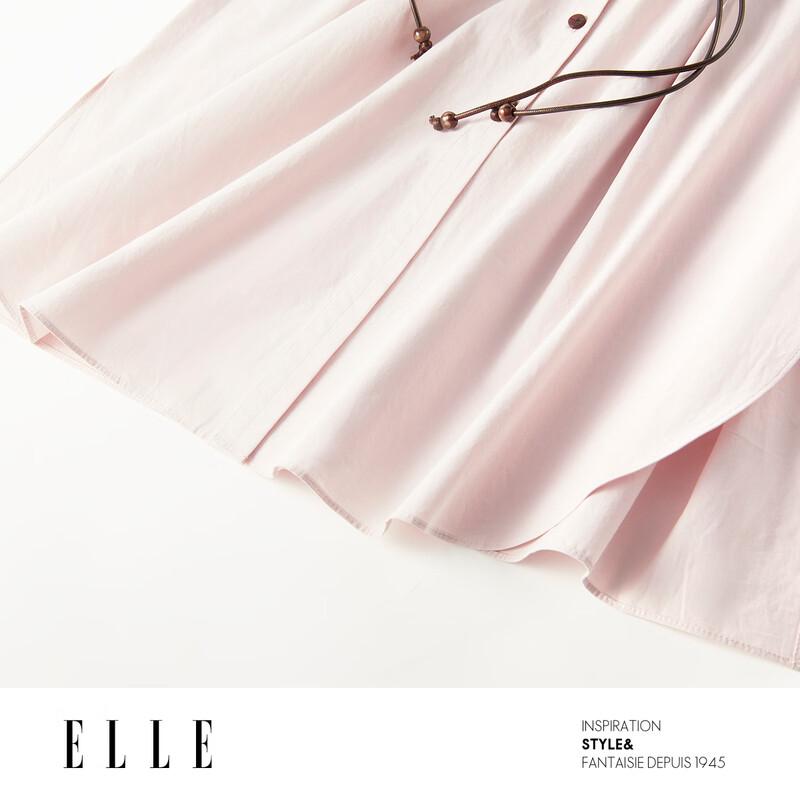 ELLE Французское рубашечное платье-миди с контрастным поясом