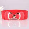 Womens PU Belt With Bowknot Elastic Waistband Chic Adjustable Fashion Casual Date Office