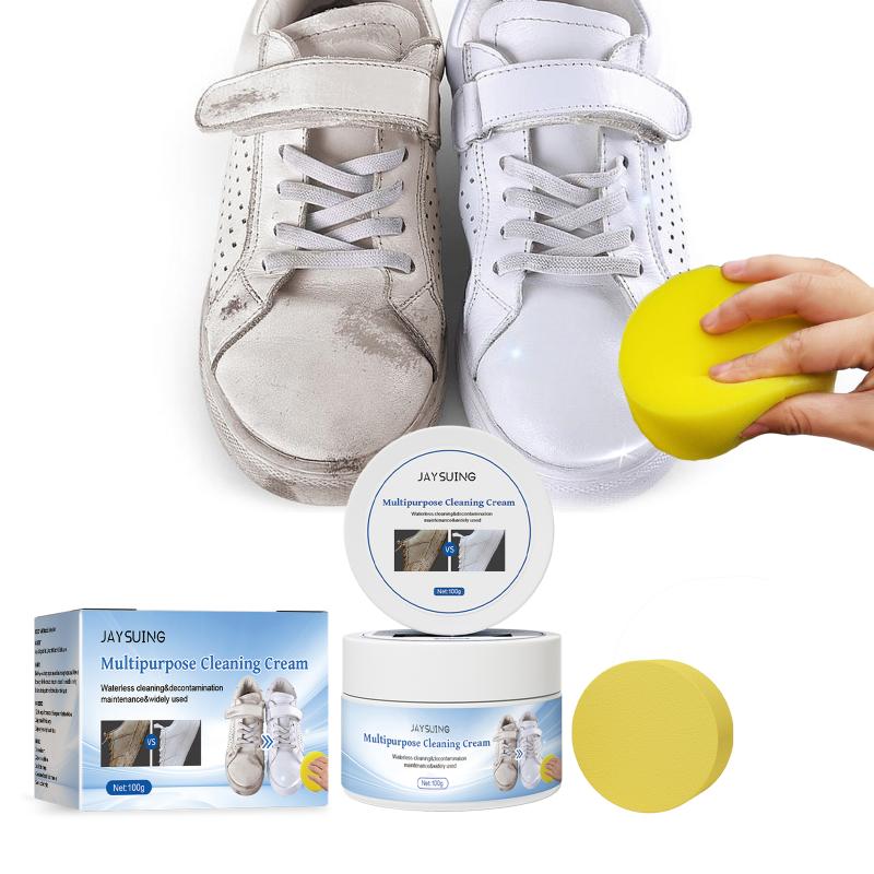 White Shoe and Leather Sofa Stain Remover Multi Purpose Cleaning Cream Yellow Edge Cleaner for Daily Maintenance