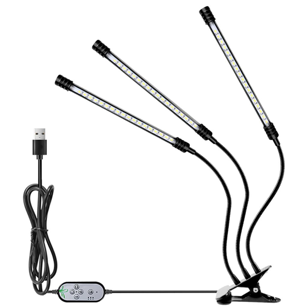 USB-свет для выращивания растений, солнечный свет, белый, полный спектр, угол освещения, регулируемый настольный зажим для выращивания