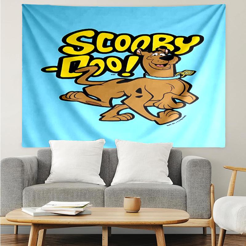 Scooby-Doo Print Tapestry, Backdrop, Easy Setup, Ideal for Bedroom, Office & Living Room, with Aesthetic Wall Hanging Decor.