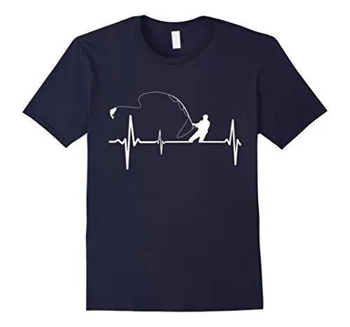 Fishing Heartbeat FisherUnisex Angler Gift TShirt 100 Cotton ONeck Summer Short Sleeve Casual Unisexs Tshirt Size S3XL