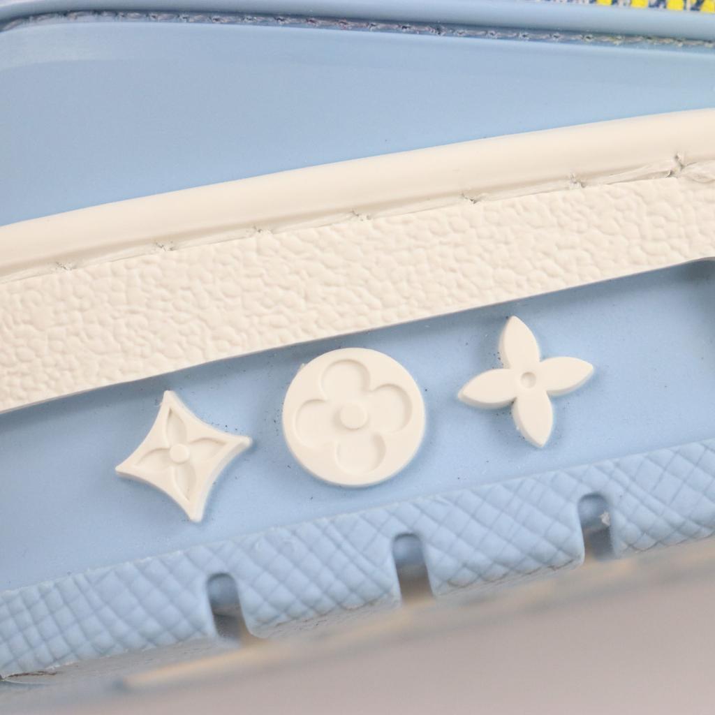 Excellent LOUIS VUITTON Low cut sneakers lv trainer Ice blue denim mens 6 Used