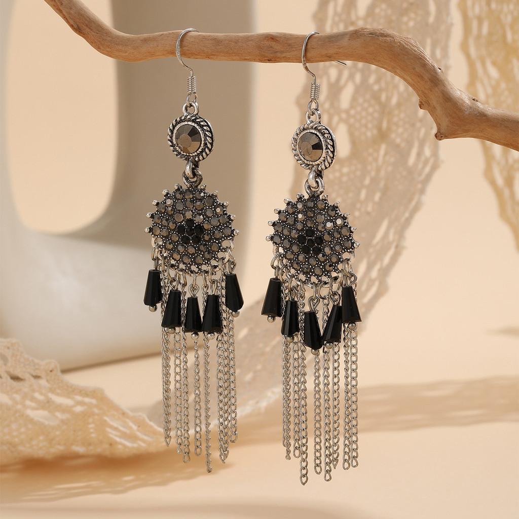 Vintage Ethnic Style Drop Earrings With Tassels For Womens Boho Festival Jewelry