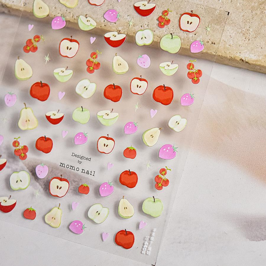 Red Tomato 5D Nail Art Sticker Jelly Mini Bowknot Stars Cute Fruit Self Adhesive Decoration Manicure Decal DIY