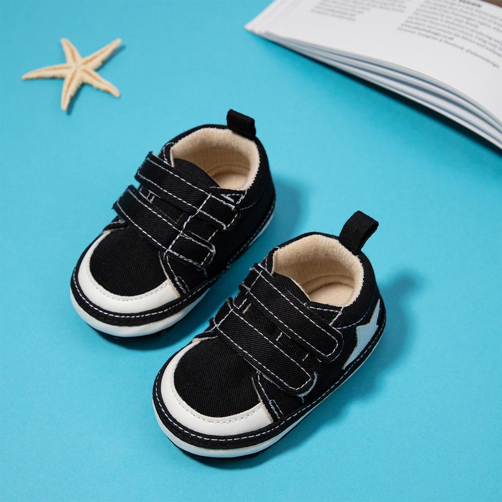 Spring and Autumn New 0-12 Months Baby Double Lap Belt Soft Step Bottom Non-slip Toddler Shoes Baby Shoes