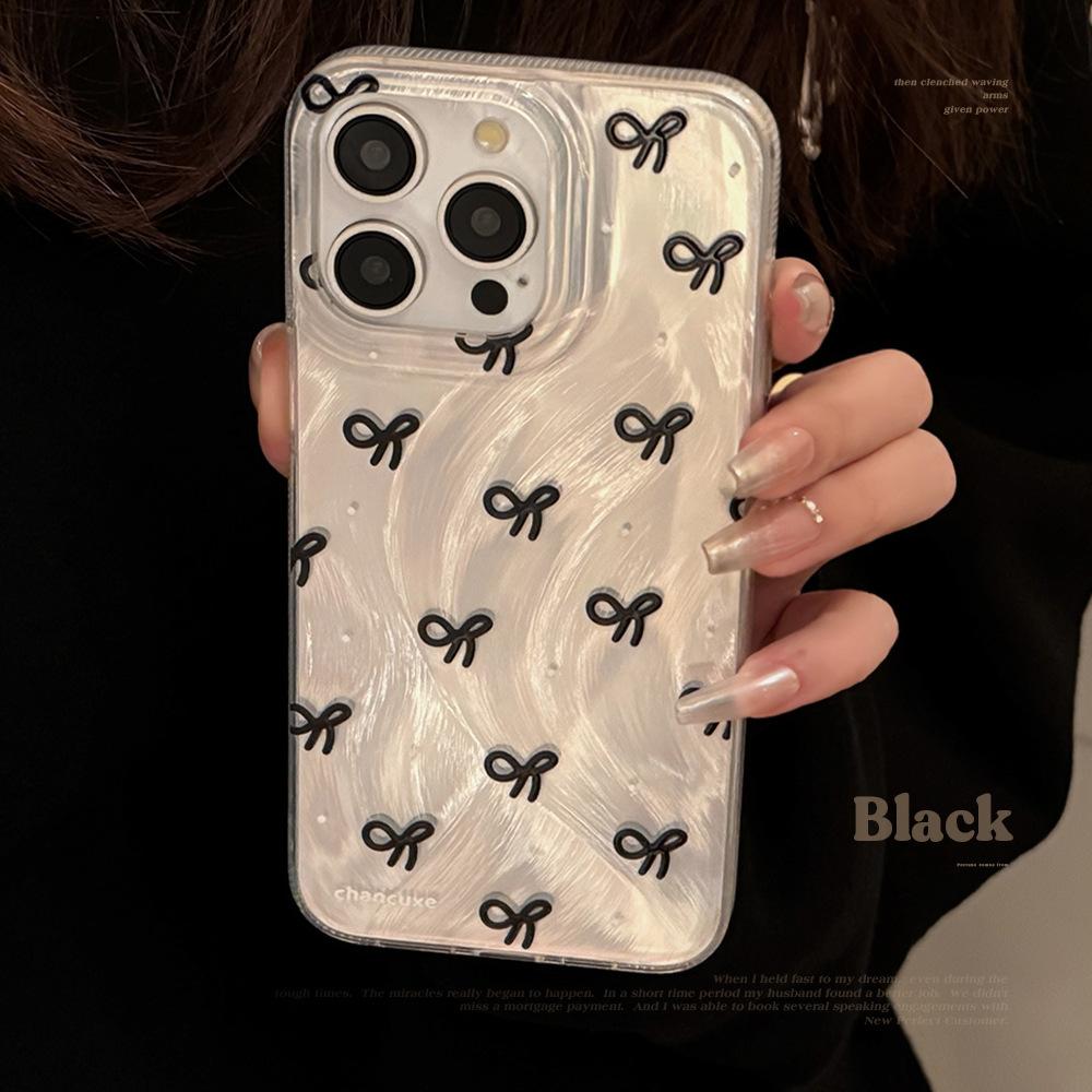 Ins Pink Feathered Bowc Suitable for IPhone 16 Phone CasecIPhone 15 Pro Max 12 Protective Casec 14 Women