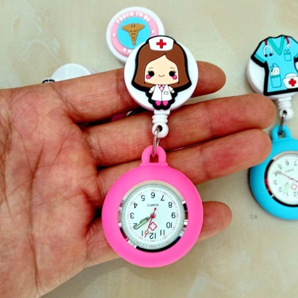 Retractable Clip Hang Clock Silicone Pocket Watches Wholesale FOB Pocket Watches Unisex