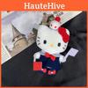 Темно-синий брелок для сумки Hello Kitty из черной кожи, милый брелок с кошкой Китти
