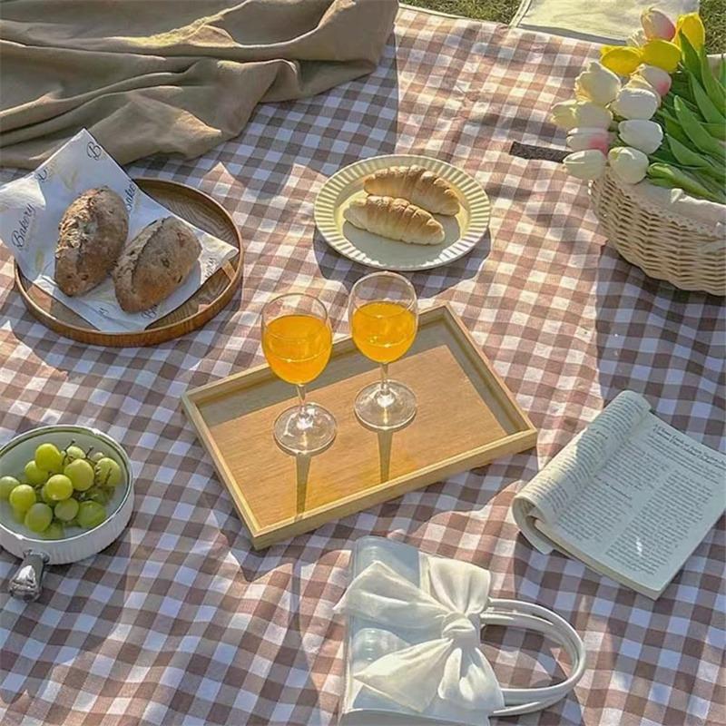 Outdoor Portable Picnic Blanket Waterproof Beach Cushion Mat Baby Sleeping Plaid Camping Mat Summer Travel Campingnkets 2 Size