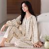 Pajamas women's spring and autumn pure cotton long-sleeved 1011 new autumn high-end super soft lady loungewear set
