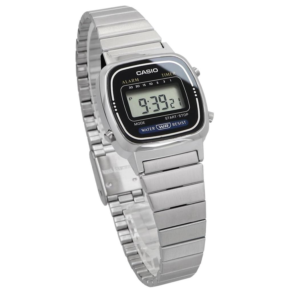 Casio LA670WA-1 цифровые часы женские серебристый x черный