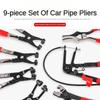 9pcs Car Hose Pipe Bundle Pliers Quick Wire Breaker Oil Pipe Separation Pliers Disassembly and Assembly Car Repair Tool Set