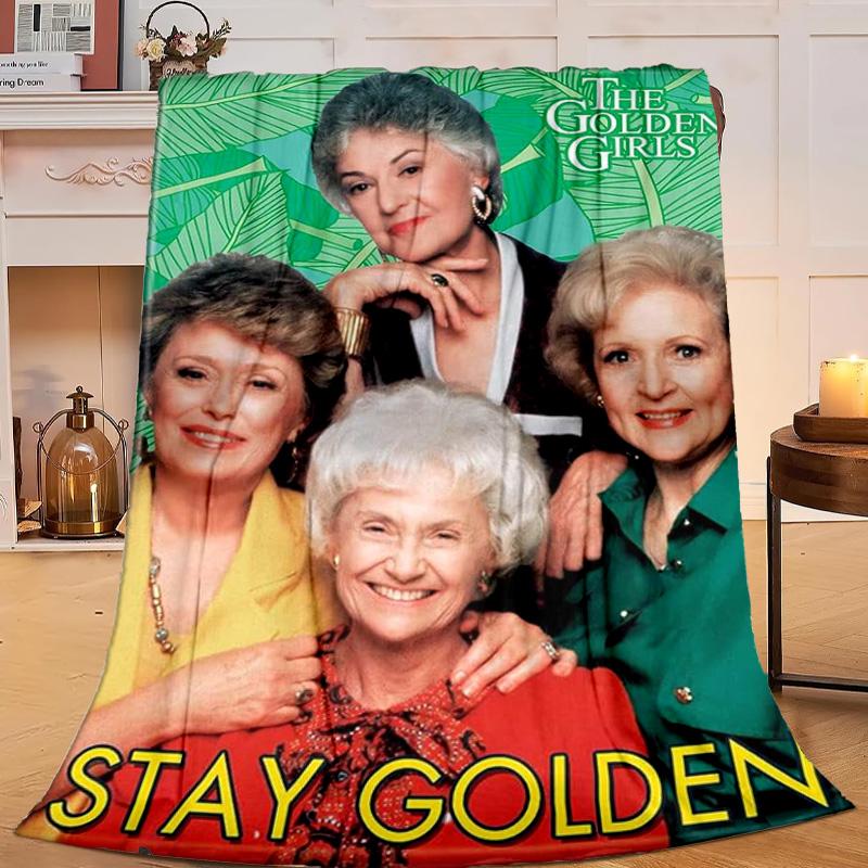 1PC Golden laday Friendship Flannel Blanket Gift, Suitable for Both Men And Women, Soft Ideal for Beds And Sofa, Birthday Or Christmas Gift
